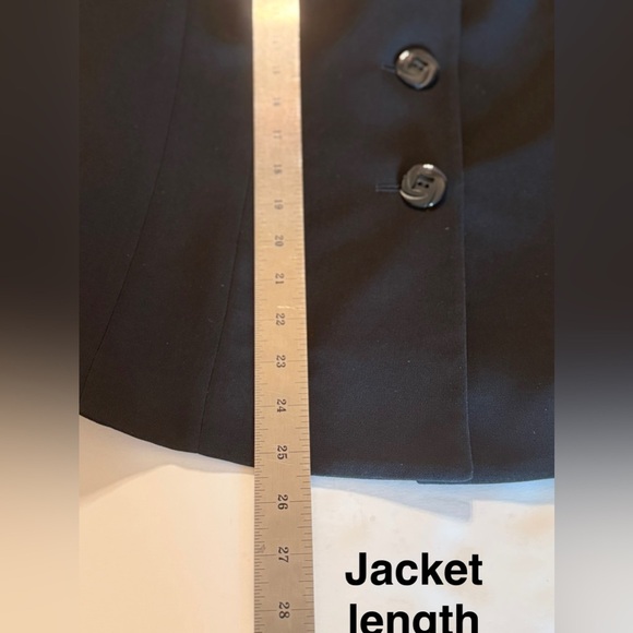 Women’s Le Suit 2 Pieces Jacket (s-14) Long Skirt (s-16) Padded Shoulders Black - Picture 10 of 16